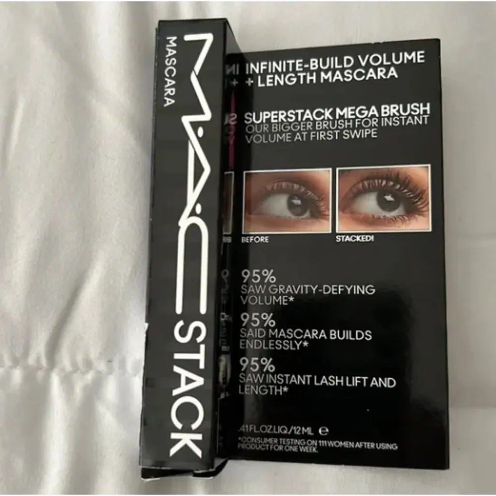 M.A.C MACSTACK Mascara in Superstack Mega Brush Black 12mL NEW IN BOX